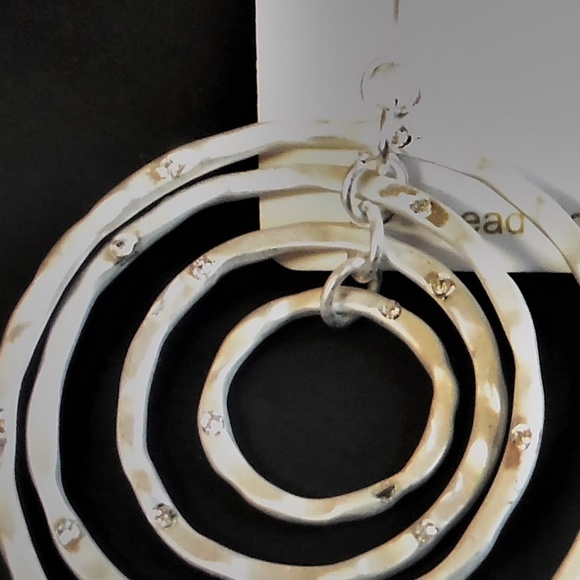 4-Layer Silver Hoop Earrings - Picture 2 of 2